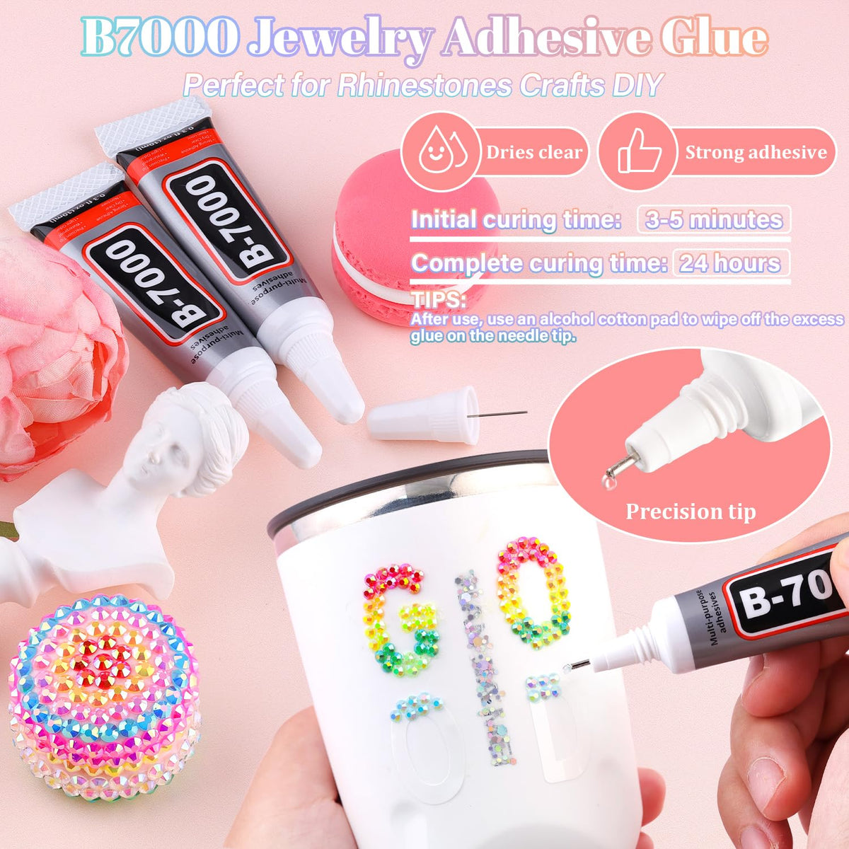 Three tubes of B7000 jewelry glue included in the craft set