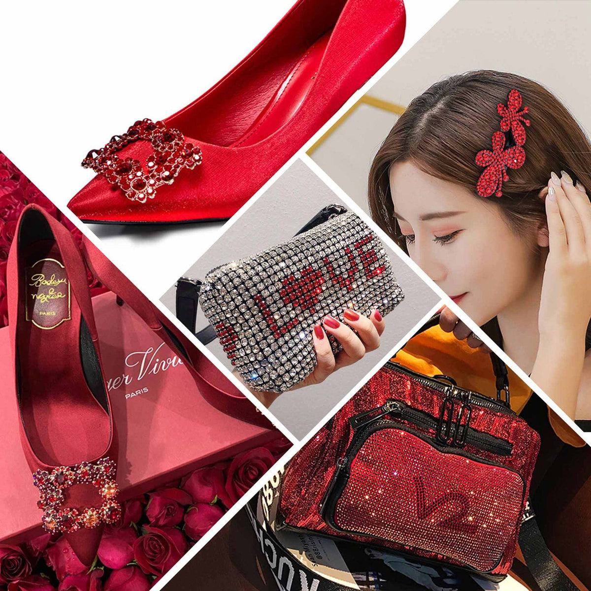 Professional set of red flatback gems for crafting and beauty.