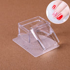 Close up of transparent jelly nail stamper tool for manicure