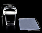Transparent nail art stamper with plastic scraper tool
