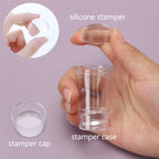 Close up of clear silicone nail stamper head for precise application