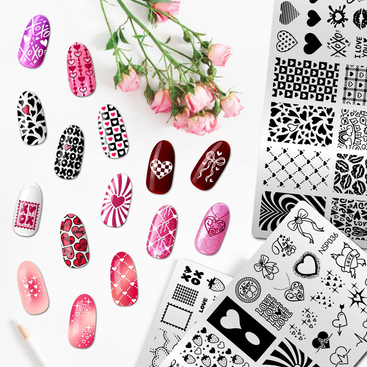 Arbuya stainless steel nail plates for creative manicure