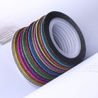 Professional nail art design using Ucrhjjc 1mm striping tape