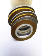 Self-adhesive glitter nail stripping tape application example