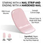 Step by step visual demonstration of applying flexible self adhesive beauty stickers onto nail beds