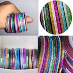 Close up of 37 rolls nail line tape assortment