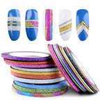 Self-adhesive nail art tape rolls for DIY designs