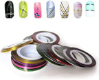Professional nail art tools including 30 color striping tapes