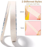Self adhesive five millimeter and ten millimeter wide French tip guide rolls for DIY manicures