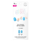 Detailed view of Dashing Diva Glaze blue daisy nail art design