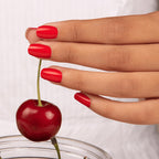 Close up of Color Street Carmine Shine nail polish texture