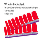 Manicured hand wearing Color Street Carmine Shine red polish