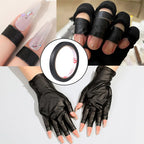 Side profile of the three roll adhesive anti UV nail polish protector strips showing the textured paper material.