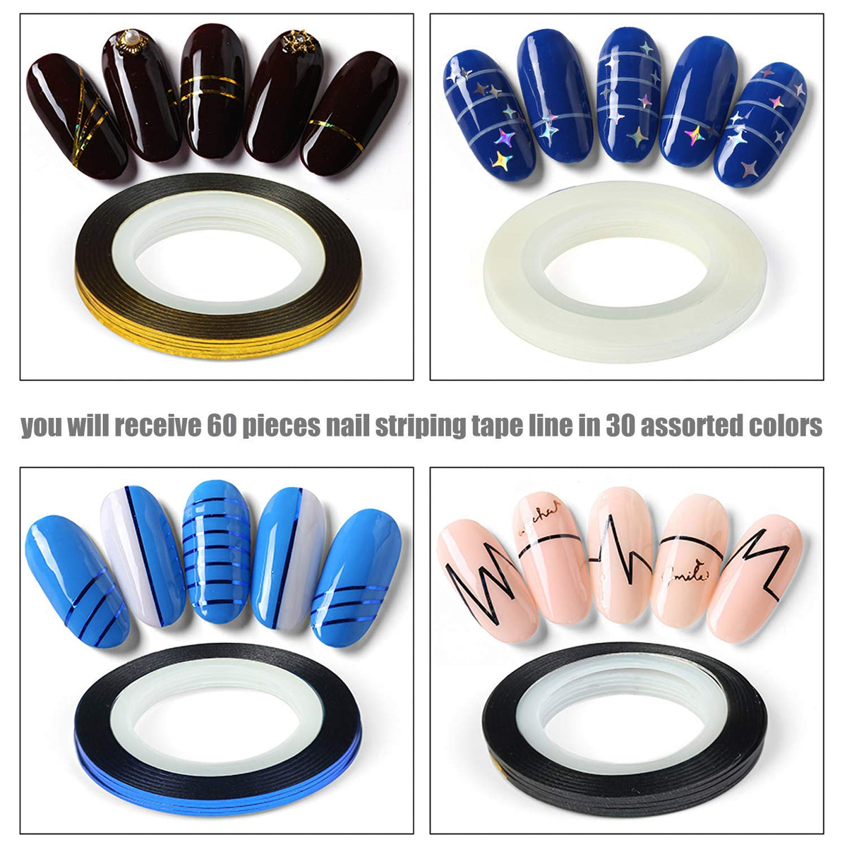 Individual roll of Myubwtf 1mm nail striping tape