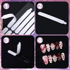 Five sheets of strong adhesive transparent jelly tape for press on nail storage packaging.
