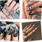 Qulkws metal punk nail rivets in 12 grid organizer