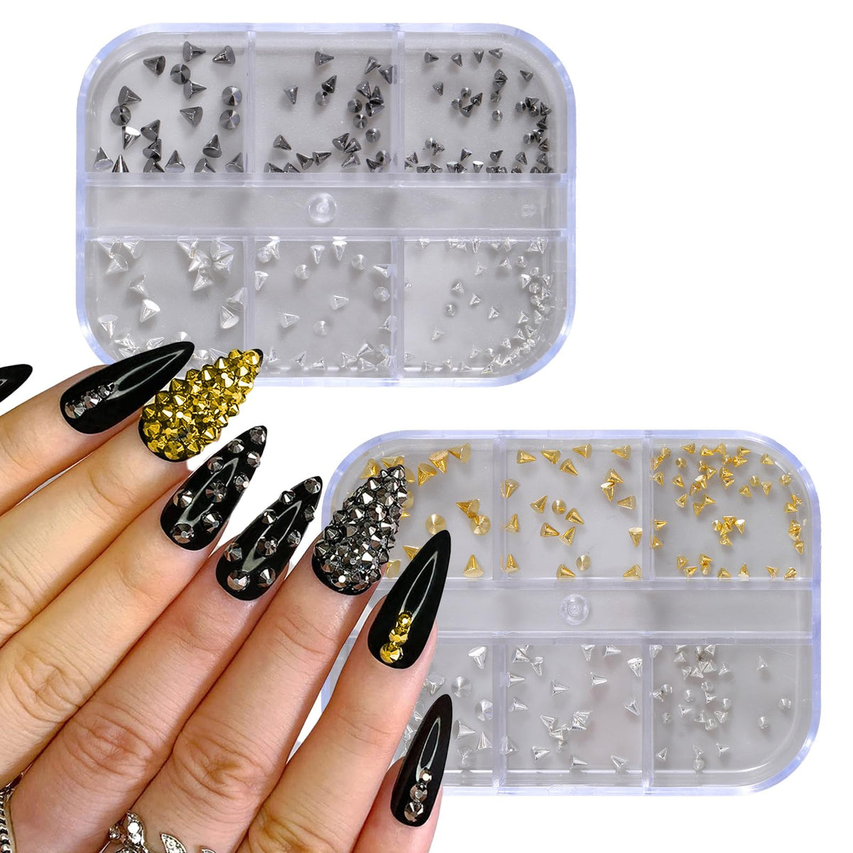 Professional nail art supply kit with gothic metal studs