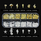 4 boxes of assorted 3D nail art decoration charms