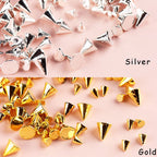 Packaging overview of Jaliya six grid box containing scratch resistant alloy nail charms