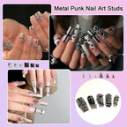 WOKOTO nail art tool set demonstrating how the tweezers pick up tiny gold beads for application.