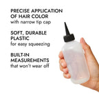 Side profile of Salon Care 6 fluid ounce squeeze bottle