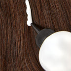Salon Care applicator bottle next to hair dye bowl for size reference