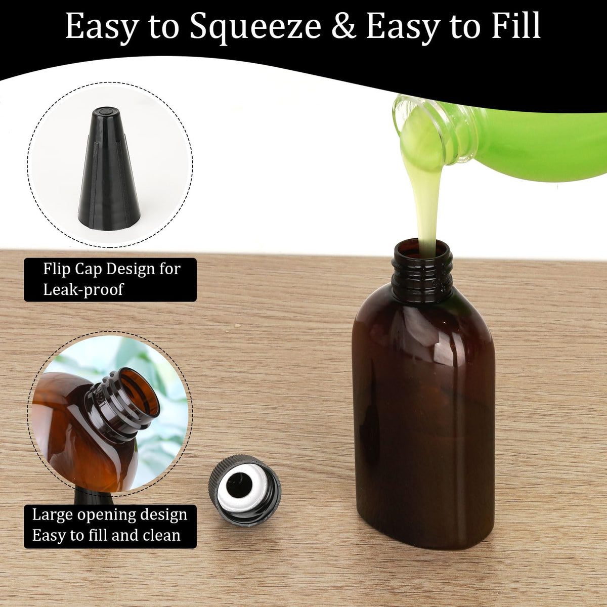 Cosywell refillable brown art paint storage containers with wide mouth opening