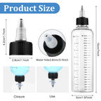 SynHHergyx plastic hair oil container with twist-on top tip cap open for dispensing.