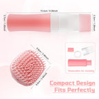 Generic hair care set showing the leak-proof cap mechanism and the built-in scalp massager nozzles.
