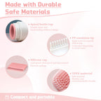 Demonstration of the squeeze-comb bottle being used for mess-free hair dye and hair oil distribution.