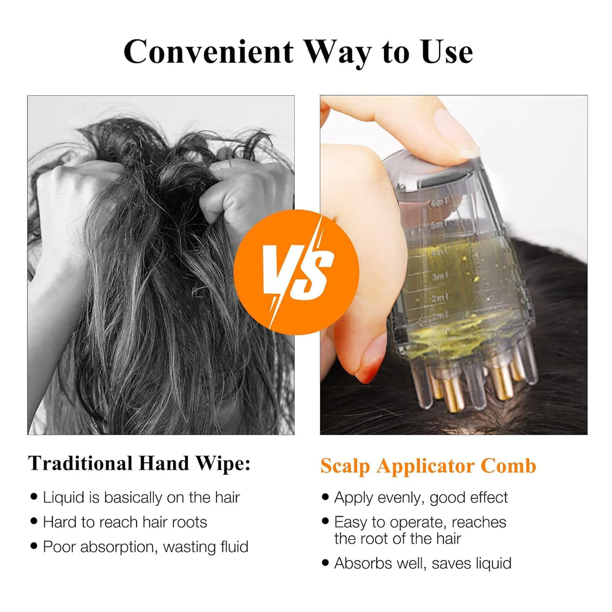 A demonstration of the leakproof silicone cap on the liquid comb