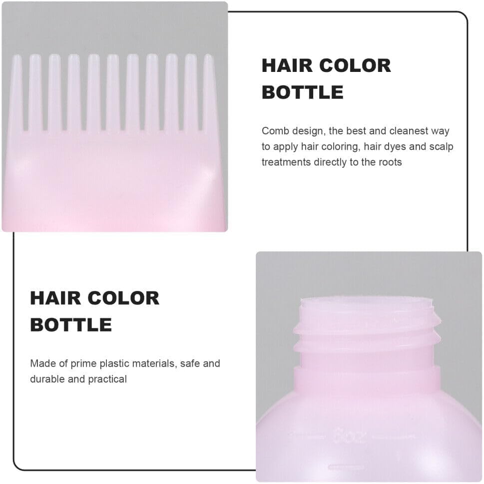 BEABOY pink hair tools comb cap detached from the clear plastic bottle.