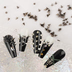 DSHIJIE alloy flatback punk studs applied on artificial nails for creative manicure design inspiration