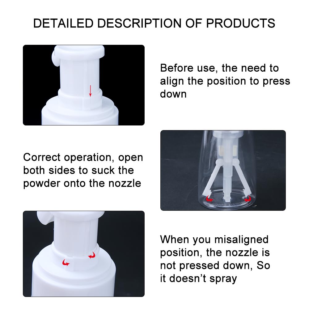 Generic barber talcum powder dispenser bottle disassembled showing interior tube mechanism