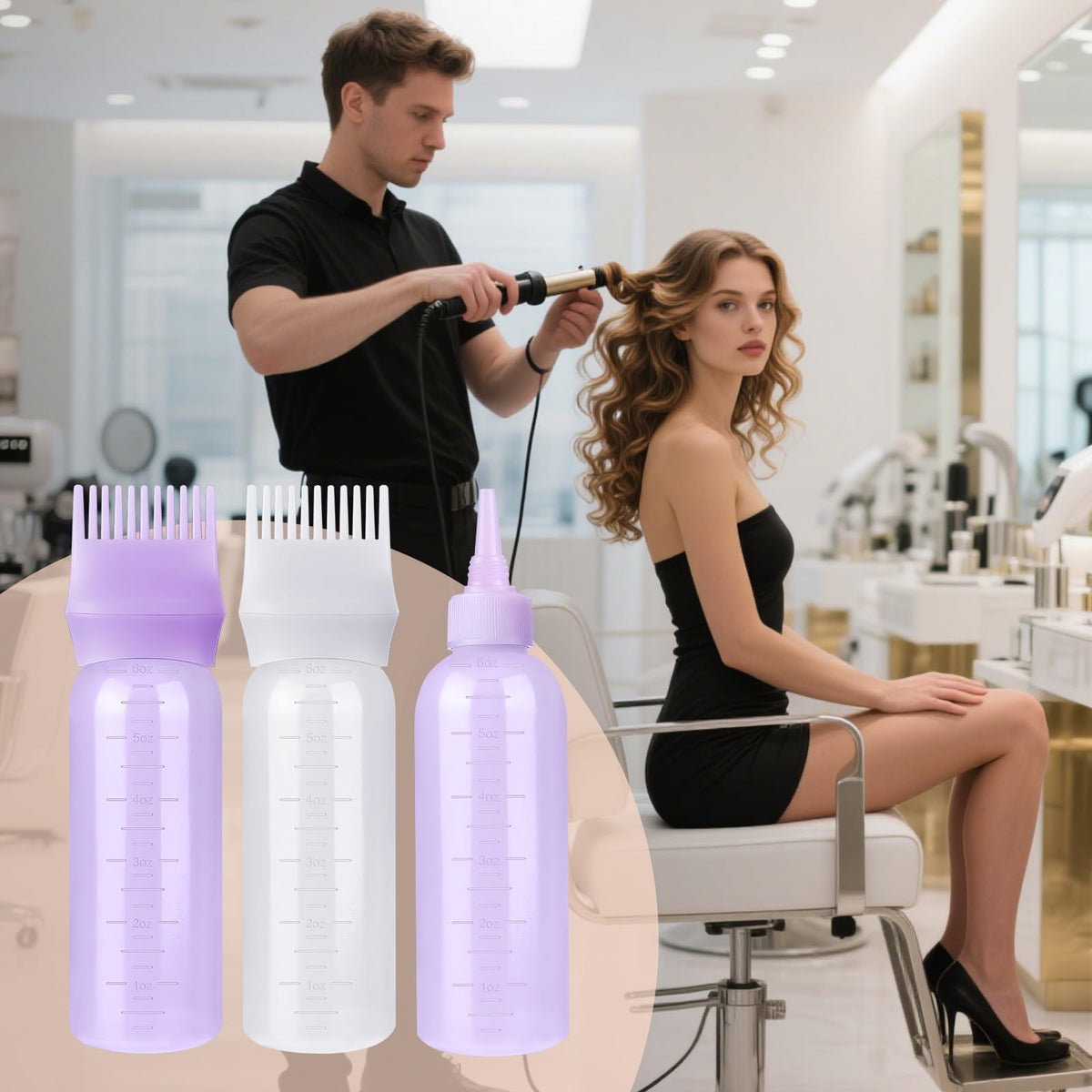 Portable travel size hair root applicator bottle kit for easy handling