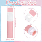 Bunrod hair oil bottle pink color closeup highlighting the eight-hole comb applicator nozzle tip