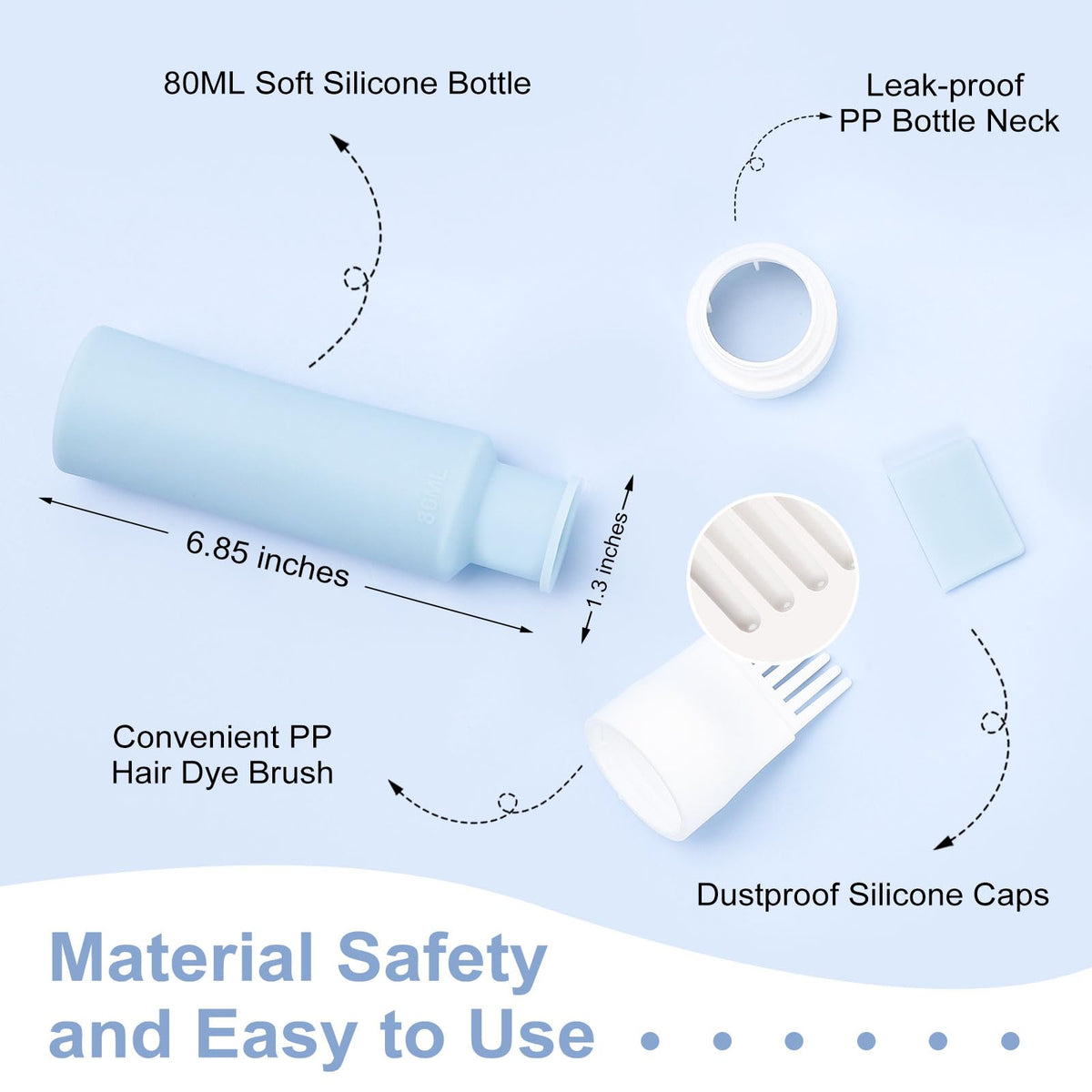 Close-up of the root comb applicator bottle teeth demonstrating how hair dye dispenses smoothly.