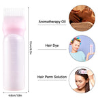 Squeezable hair oil applicator bottle with graduated measurement scale for accurate mixing