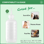 Side angle of Bar5F 6 Ounce squeeze bottle highlighting the engraved graduated measuring scales in ounces and milliliters