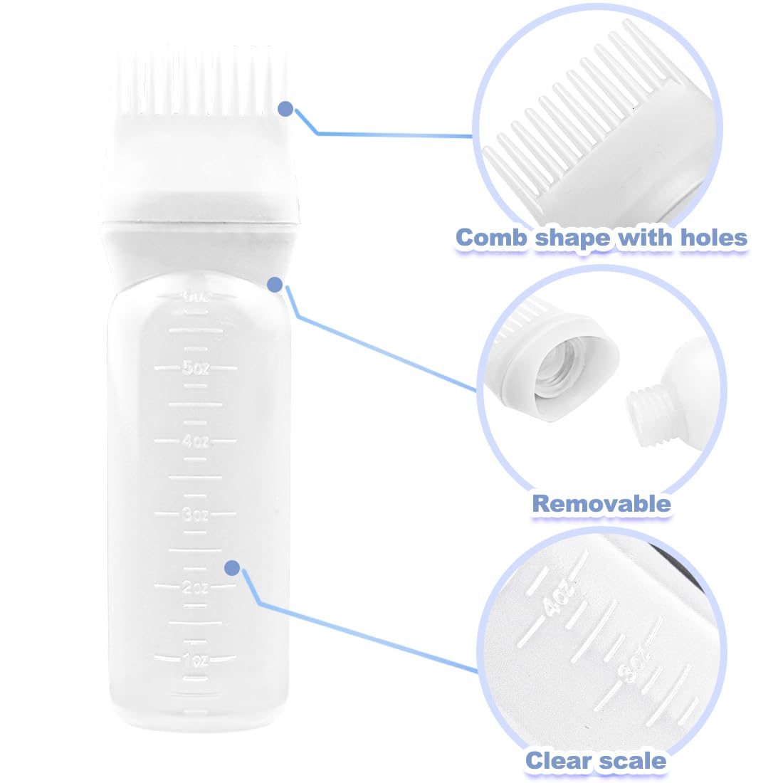 ELANE scalp oiling applicator bottle showing clear measurement scale markings on the side