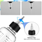 Hand compressing the flexible PET plastic scalp oil applicator to demonstrate the ease of liquid flow control.