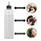 Close up of the translucent squeeze bottle showing the ratio graduated measurement scale