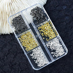 Tatiwoo punk nail art studs organized in grid container