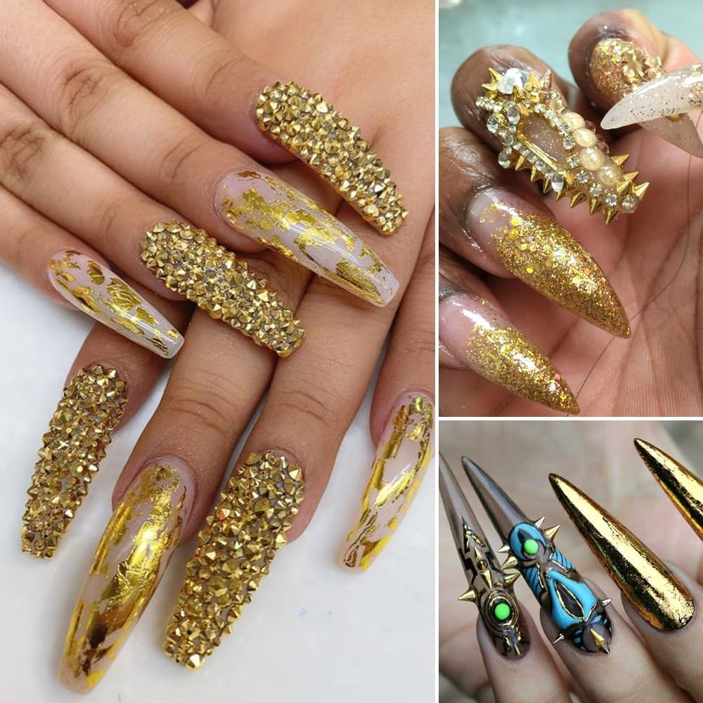 Professional nail art set with mixed shape metal charms