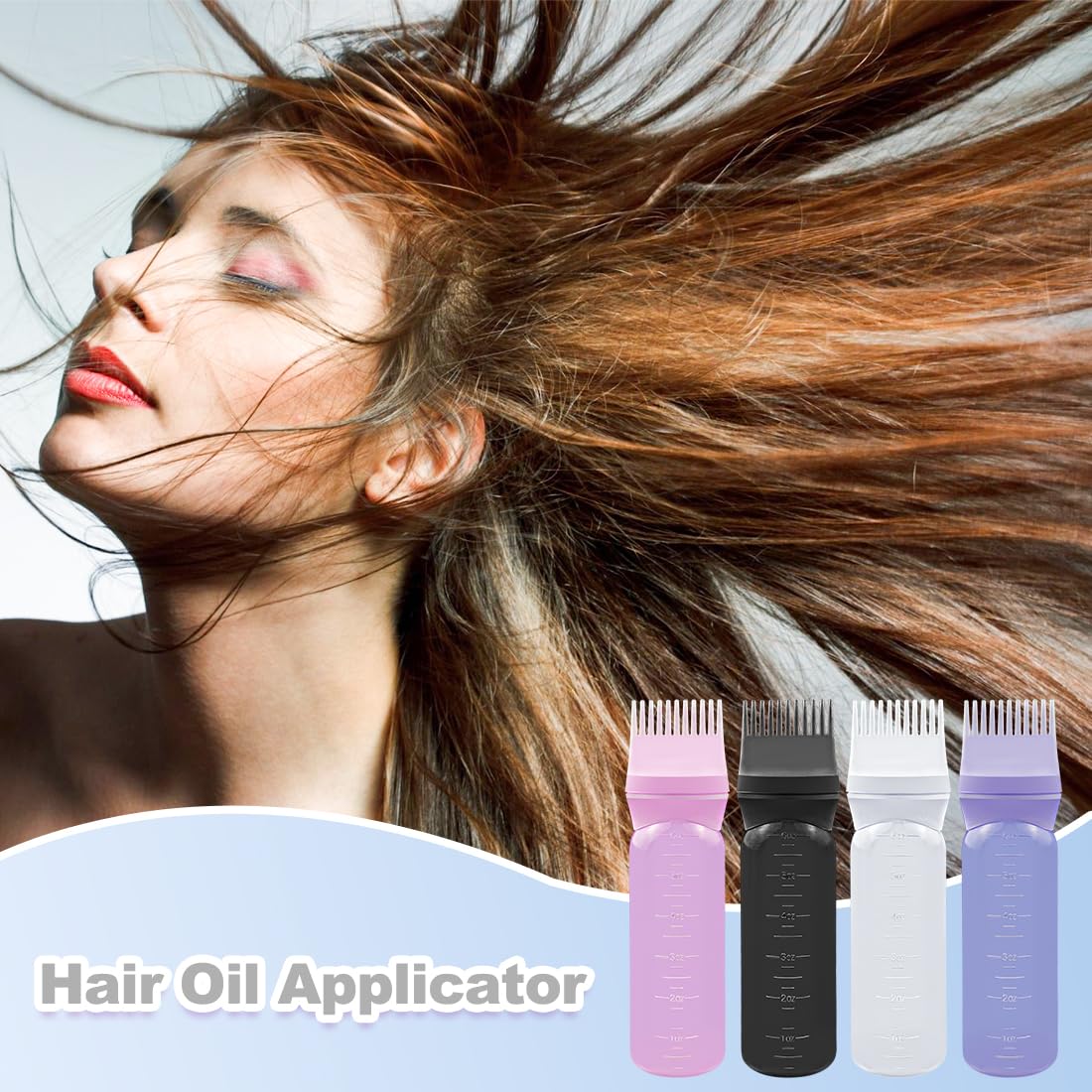 Demonstration of the flexible squeeze bottle dispensing liquid through the comb applicator