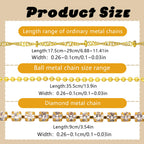 Close up view of 3D metal chain charms for nails
