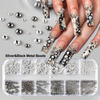 Professional manicure tools applying metal nail rivets