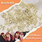 Collection of various sizes of bow nail art jewelry