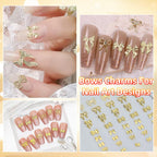 Durable metal bow charms for professional nail decoration