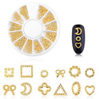 Imported gold nail jewelry set suitable for acrylic and gel manicure decoration